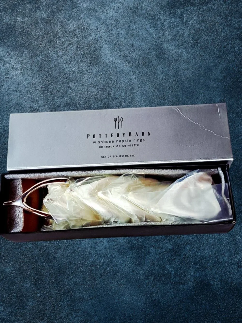 Pottery Barn wishbone napkin